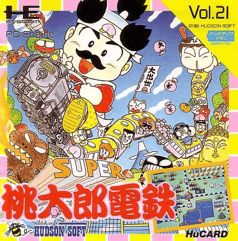 Super Momotaro Dentetsu box art for PC Engine